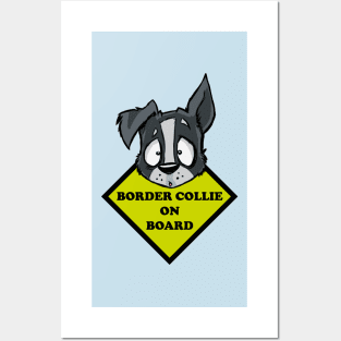 Border Collie on board Posters and Art
